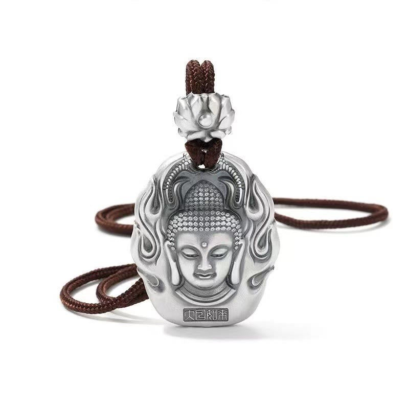 Buddha Stones Chinese Zodiac Natal Buddha Om Mani Padme Hum Lotus Compassion Necklace Pendant