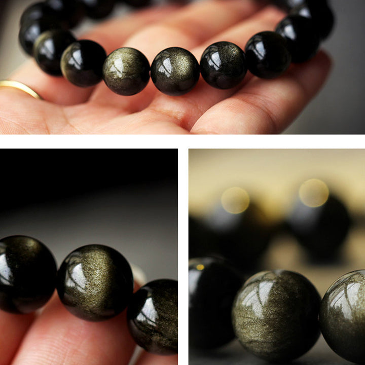 Chinese Zodiac Natal Buddha Obsidian Purification Bracelet