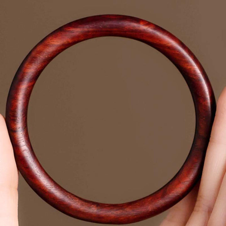 Buddha Stones Tibetan Small Leaf Red Sandalwood Ebony Green Sandalwood Protection Bracelet Bangle