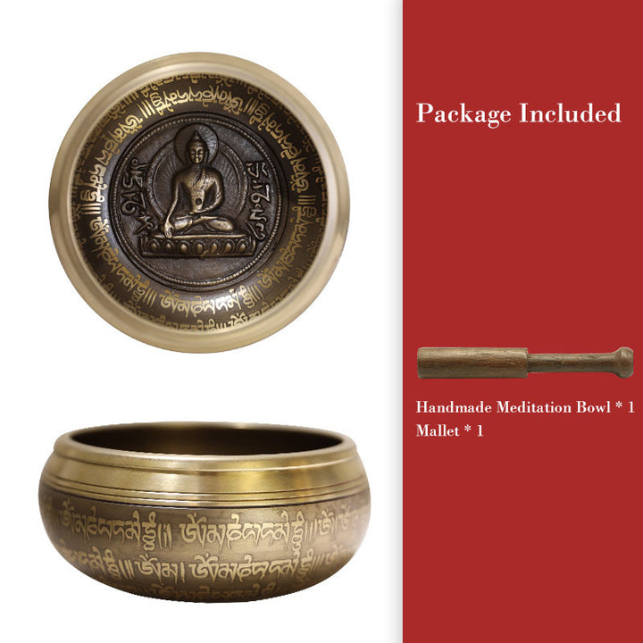 Tibetan Sound Bowl Handcrafted for Focus and Meditation Peaceful Happiness Singing Bowl Set