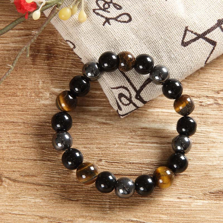 Buddha Stones Tibetan Tiger's Eye Bracelet Necklace Set