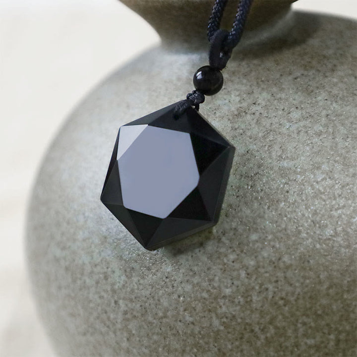Black Obsidian Talisman Purify Pendant Necklace