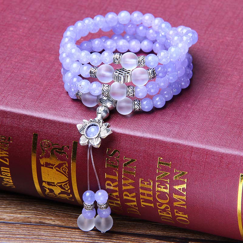 Buddha Stones Purple Jasper Bead Strength Bracelet Mala