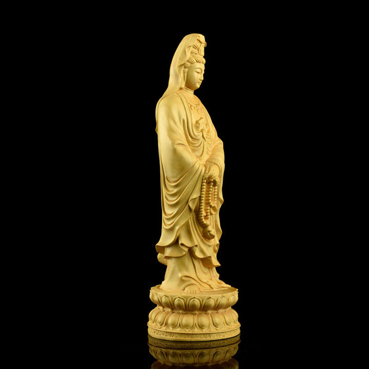 Buddha Stones Avalokitesvara Boxwood Blessing Home Decoration