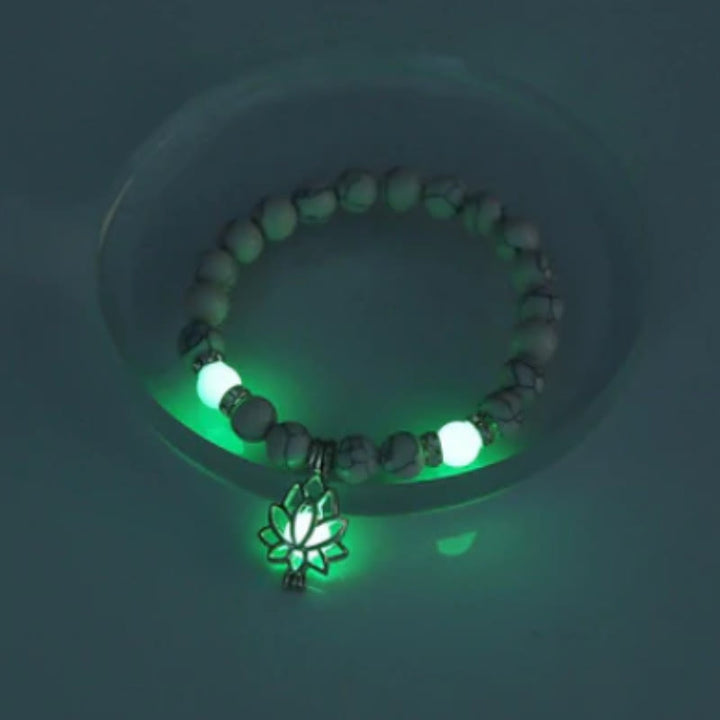 FREE Today: Positive Thinking Tibetan Turquoise Glowstone Luminous Bead Lotus Protection Bracelet