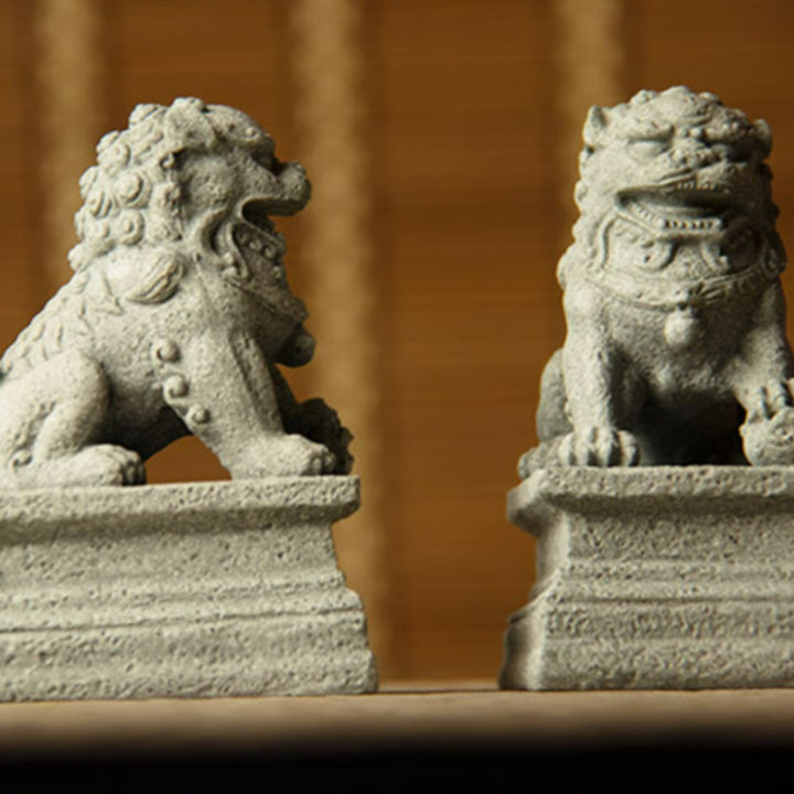 Buddha Stones Lion Fu Foo Dogs Elephant Ward Off Evil Blessing Home Decoration