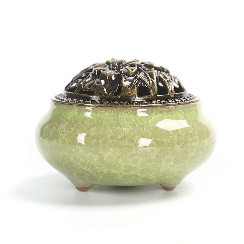 Buddha Stones Colorful Ceramic Incense Burner