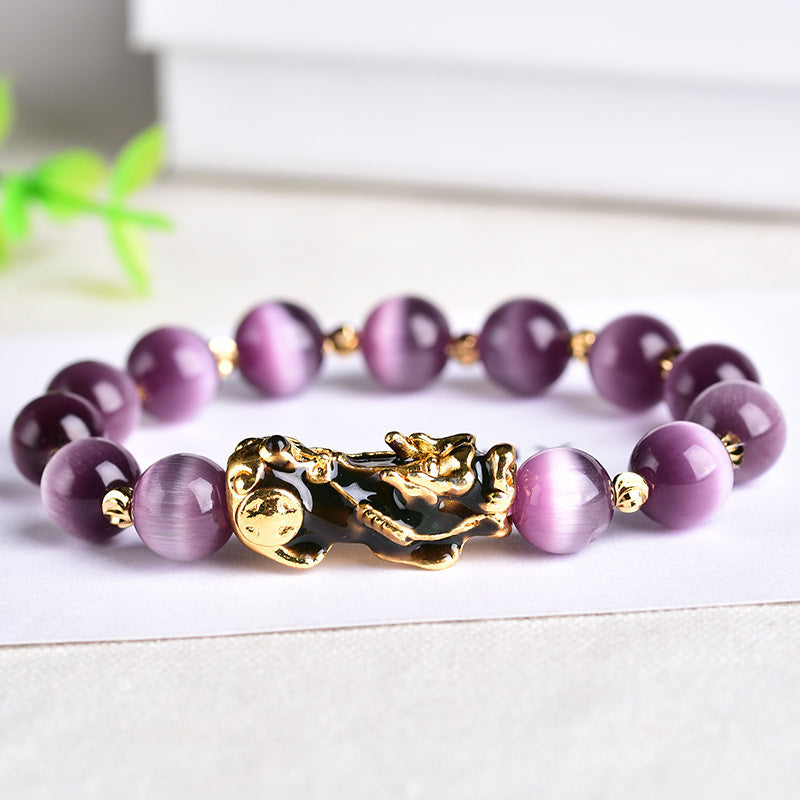 Buddha Stones Pixiu Cat Eye Wealth Bracelet