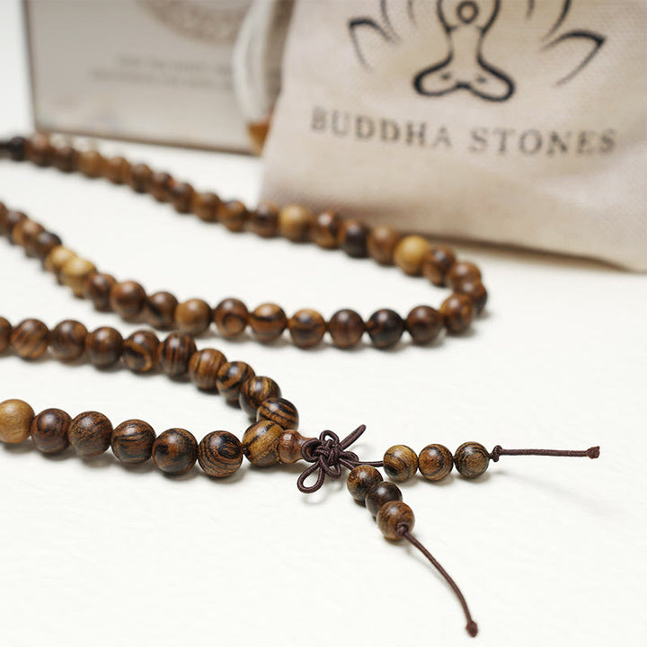 Buddha Stones 108 Mala Beads Bracelet Prayer Meditation Sandalwood Elastic