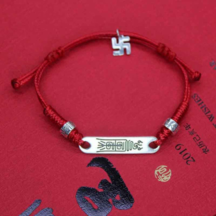 Buddha Stones 925 Sterling Silver Red String Luck Strength Braid Bracelet