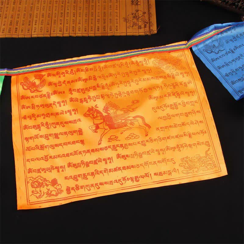 Tibetan 5 Colors Windhorse Auspicious Outdoor Prayer Flag