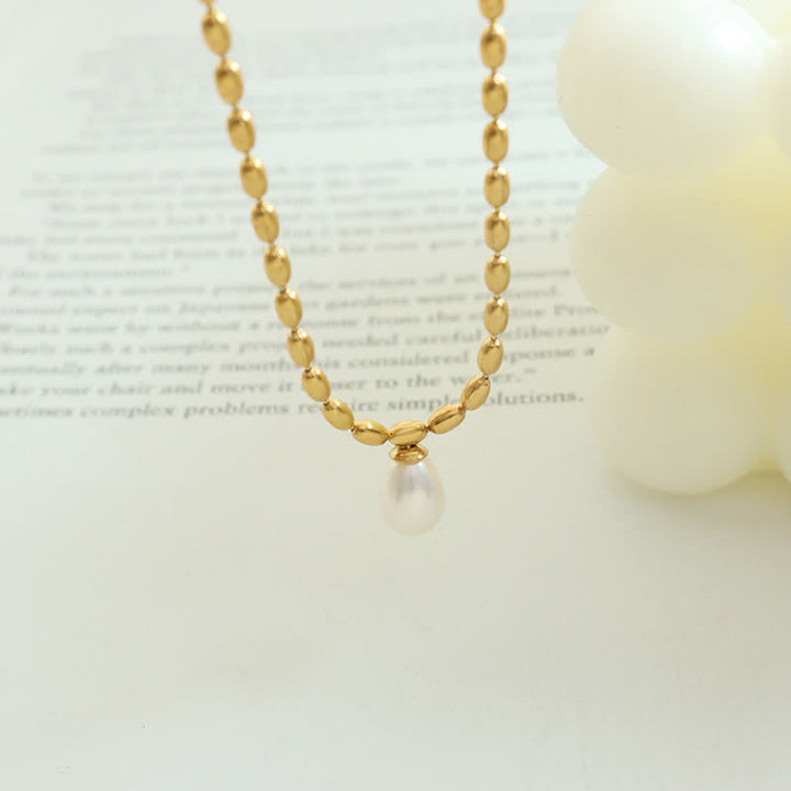 Pearl Bead Peace Necklace Pendant