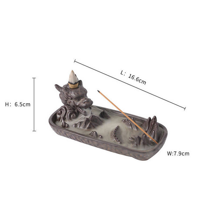 Dragon Mountain Strength Ceramic Incense Burner Decoration