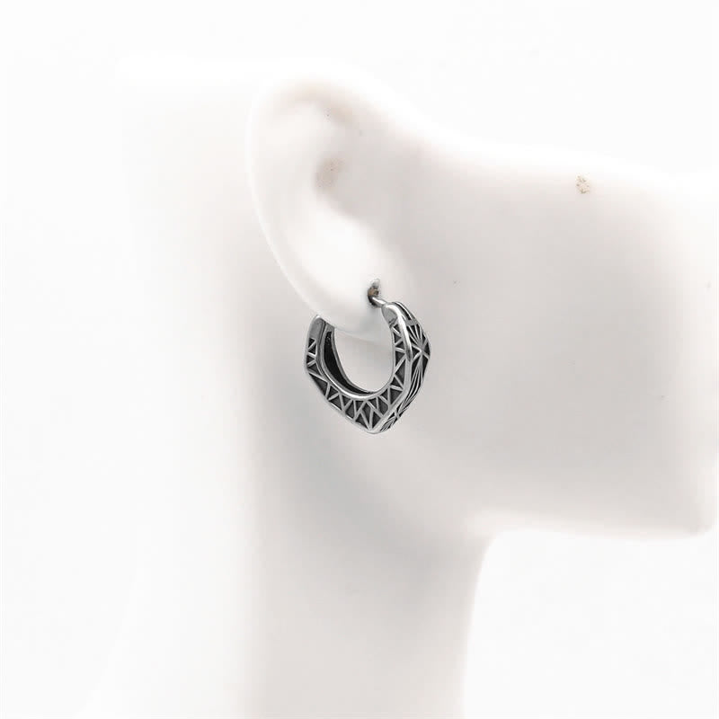 Viking Hoop Titanium Steel Balance Earrings