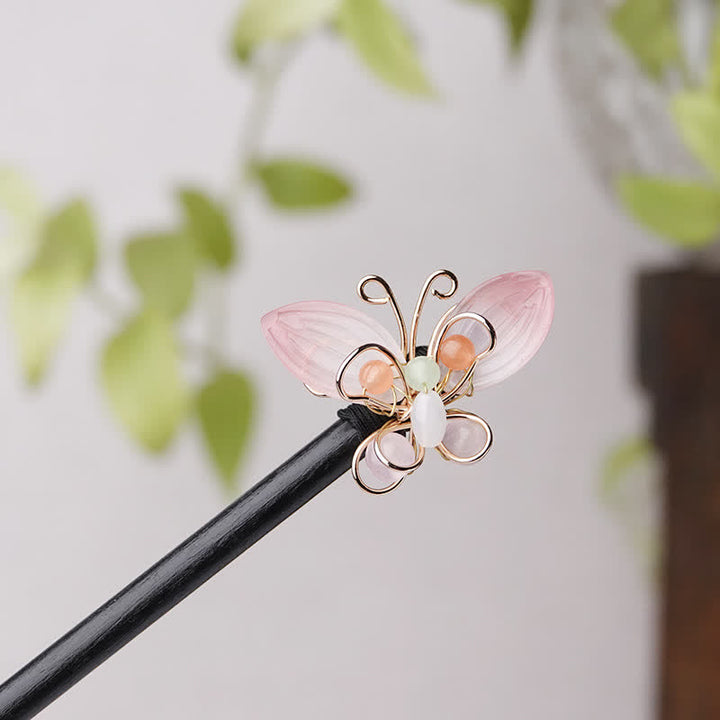 Ebony Wood Butterfly Balance Hairpin Decoration