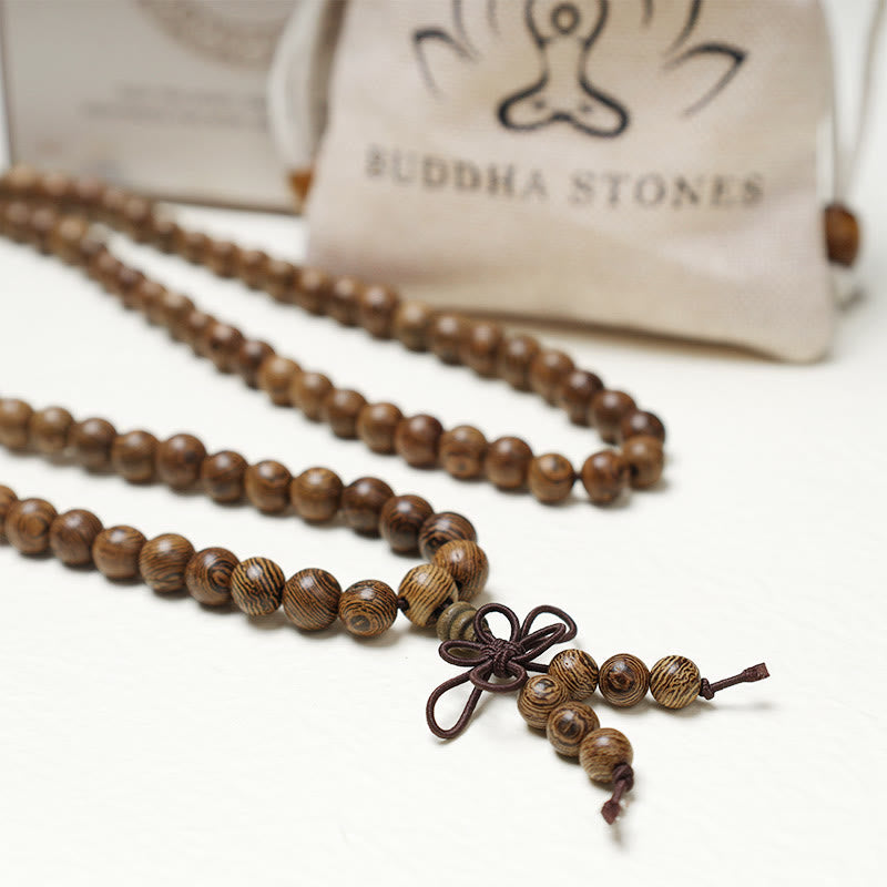 Buddha Stones 108 Mala Beads Bracelet Prayer Meditation Sandalwood Elastic