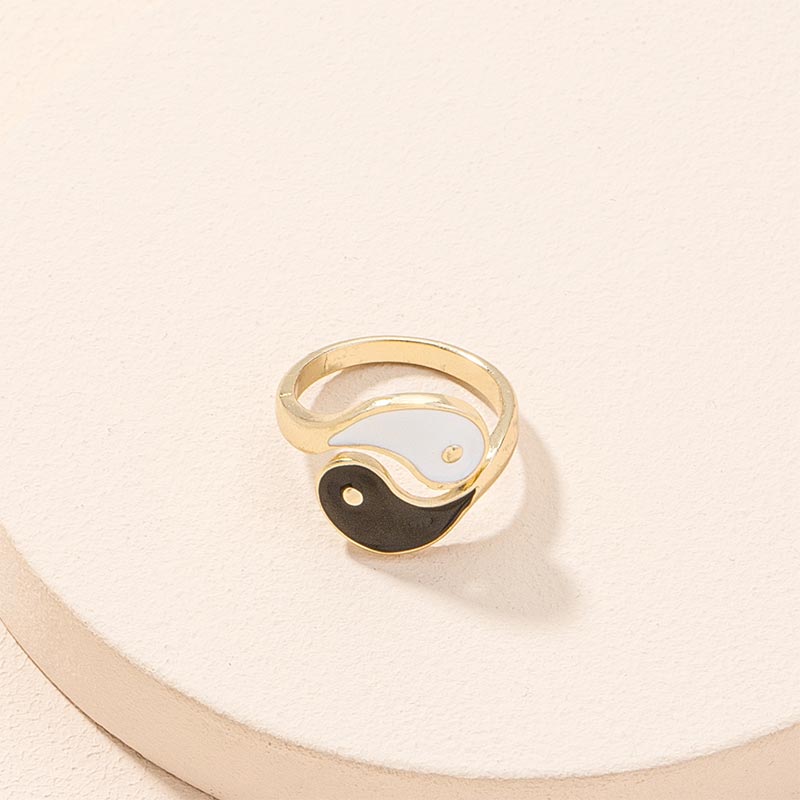Yin Yang Symbol Adjustable Blessing Couple Ring
