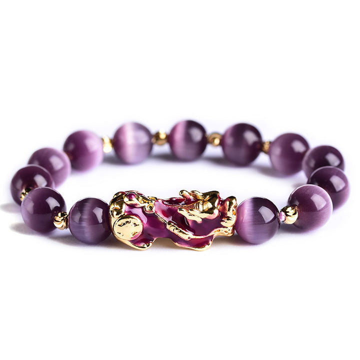 Buddha Stones Pixiu Cat Eye Wealth Bracelet